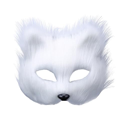 LICHENGTAI Maskerade Maske Fuchs Maske Damen Herren Cosplay Masken Karnevalsmasken Gesicht Kostüm Fasching Plüsch Venezianischen Maske für Halloween Maskenball Kostüm Karneval Party von LICHENGTAI