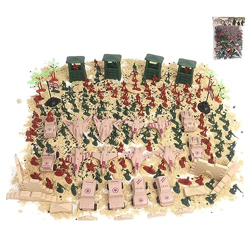 LICHENGTAI Militär Waffen Set Spielzeug Paket Mini Soldaten Figuren Spielzeug Set Plastik Soldatenfiguren Spielzeug Panzer Flugzeuge Flaggen Schlachtfeld Spielzeugsoldaten für Kinder 3+ von LICHENGTAI