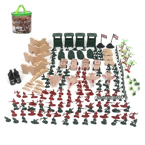 LICHENGTAI Militär Waffen Set Spielzeug Paket Mini Soldaten Figuren Spielzeug Set Plastik Soldatenfiguren Spielzeug Panzer Flugzeuge Flaggen Schlachtfeld Spielzeugsoldaten für Kinder 3+ von LICHENGTAI