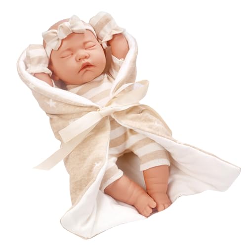 LICHENGTAI Mini Reborn Babypuppe mit Schlafmatte, Süß Realistische Reborn Puppe Lebensechte Babypuppen Miniatur Silikonpuppe Neugeborene Baby Junge Mädchen Spielzeug Geschenke von LICHENGTAI