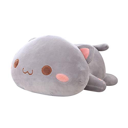 LICHENGTAI Plüschtier, Kawaii Stofftiere Katzen Kissen Kätzchen Katze Tier Puppe, Plüsch Kissen ausgestopftes Tier Kissen Plüschtier, Kinder Spielzeug Geschenk Gefüllt (Grau 01-65cm) von LICHENGTAI