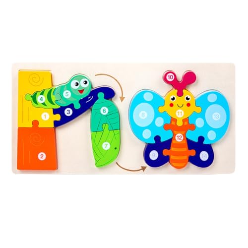 LICHENGTAI Steckpuzzle Kinder Holzpuzzle, Montessori Holzspielzeug ab 1 Jahr, Steckpuzzle Holz Montessori Spielzeug, Steckpuzzle Kinder Puzzle Lernspielzeug Geschenk für Kinder von LICHENGTAI