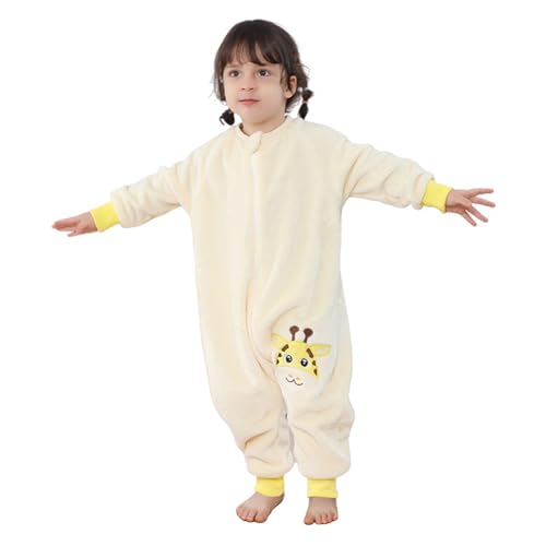 LICHENGTAI Tier Kostüm für Kinder, Karikatur Tier Jumpsuit Winter Kinder Tier Pyjamas Mit Kapuze Flanell Strampler Unisex Baby für Cosplay Halloween Karneval von LICHENGTAI