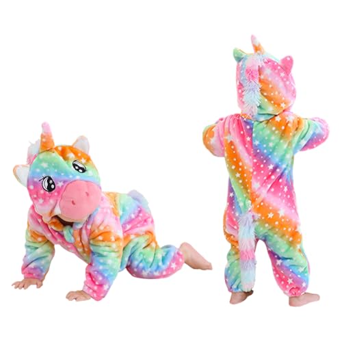 LICHENGTAI Tier Kostüm für Kinder, Unisex Tier Overall kostüm Schlafanzug mit Kapuze Baby Strampler Mit Kapuze Flanell Jumpsuit für Cosplay Halloween Karneval von LICHENGTAI