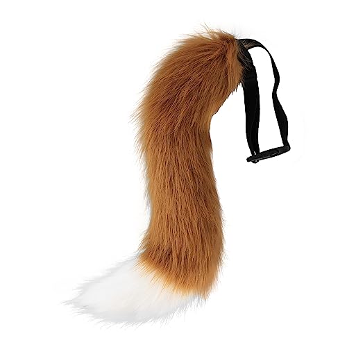 LICHENGTAI fuchsschwanz cosplay Plüsch Kunstpelz Tail Cosplay Groß Lang Tier Fuchs Katze Hund Wolf Schwanz Halloween Anime Großer Schwanz für Halloween Party Kostüm Cosplay verkleiden Tier Tails von LICHENGTAI