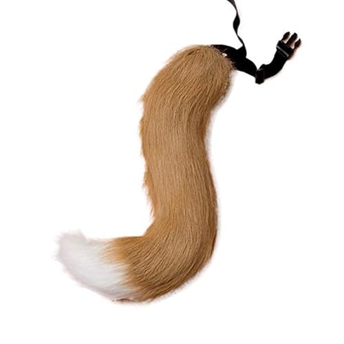 LICHENGTAI fuchsschwanz cosplay Plüsch Kunstpelz Tail Cosplay Groß Lang Tier Fuchs Katze Hund Wolf Schwanz Halloween Anime Großer Schwanz für Halloween Party Kostüm Cosplay verkleiden Tier Tails von LICHENGTAI