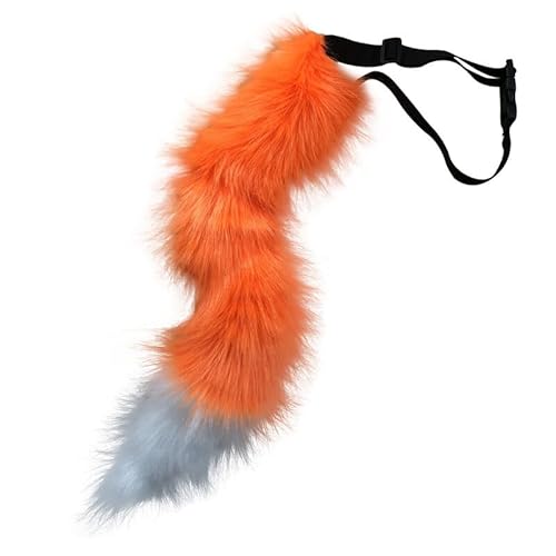 LICHENGTAI fuchsschwanz cosplay Plüsch Kunstpelz Tail Cosplay Groß Lang Tier Fuchs Katze Hund Wolf Schwanz Halloween Anime Großer Schwanz für Halloween Party Kostüm Cosplay verkleiden Tier Tails von LICHENGTAI