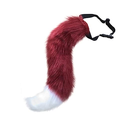 LICHENGTAI fuchsschwanz cosplay Plüsch Kunstpelz Tail Cosplay Groß Lang Tier Fuchs Katze Hund Wolf Schwanz Halloween Anime Großer Schwanz für Halloween Party Kostüm Cosplay verkleiden Tier Tails von LICHENGTAI