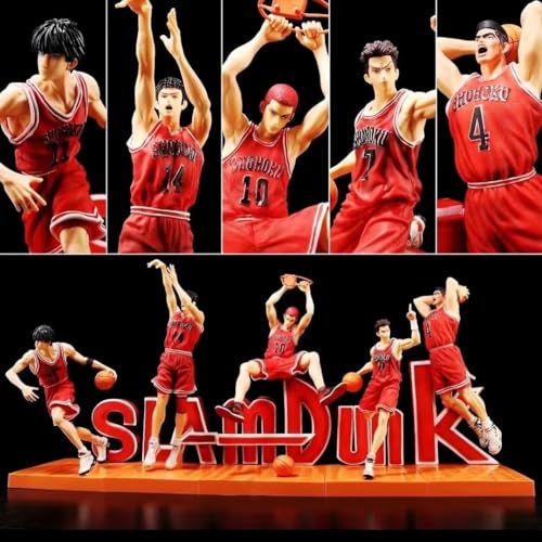 LICHOO Slam Dunk Anime Actionfigur 25 cm Charakter Sammlerstück Modell Statue Spielzeug PVC Figuren Desktop Ornamente Festliche Geschenke (5 Stück) von LICHOO