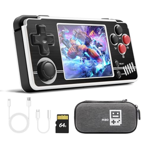 Mi-Yoo A30 Retro Handheld Spielekonsole, 2.8 Inch IPS Screen Linux System, Gameboy Emulator unterstützung WiFi Multiplayer online schlachten, eingebaute 64G-Karte, Schwarz von LIDOUYA