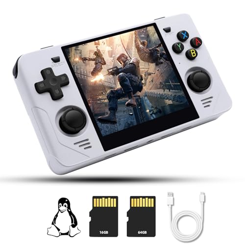 POWKDDY RGB30 Retro Handheld, 4.0 Inch IPS Screen Open Source Linux, Spielekonsole für Unterwegs unterstützung WiFi online schlachten und HDTV-Ausgang, mit 5500+ Klassische Spiele, 16+64G, Weiß von LIDOUYA