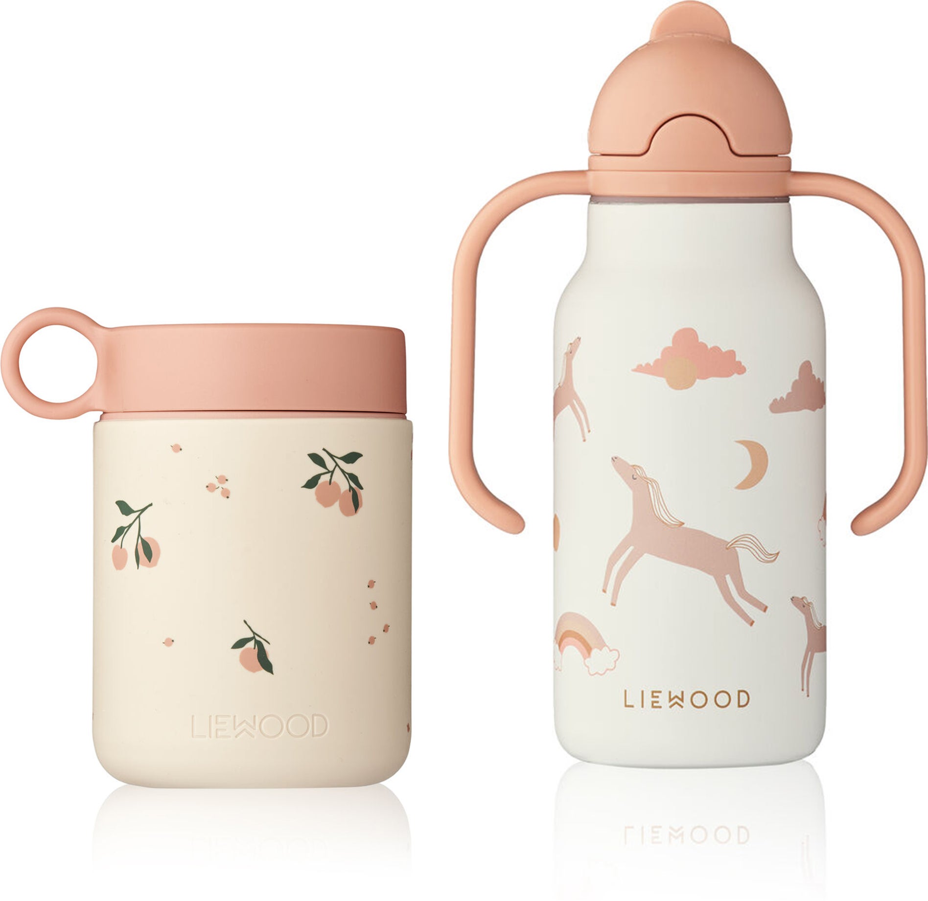 LIEWOOD Kian Speisegefäß und Kimmie Flasche, Peach/Sea Shell von LIEWOOD