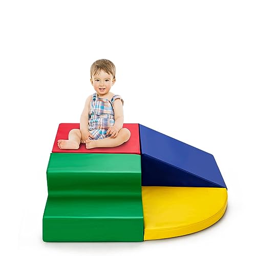 LIFEZEAL 4 Stück Schaumstoffbausteine für Kinder, Softbausteine Baby zum Klettern, Riesenbausteine Mehrfarbig, Spielbausteine Anti-rutsch & Wasserdicht, Großbausteine für Kinderzimmer (Stil 1) von LIFEZEAL