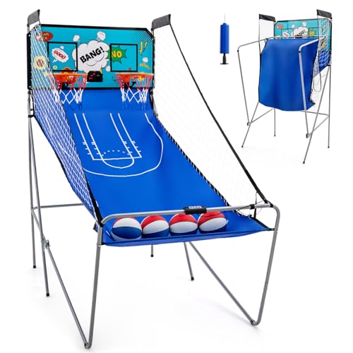 LIFEZEAL Elektrischer Basketballautomat, Baskeltballständer klappbar mit 4 Bällen & Luftpumpe, Arcade Automat mit 8 Spielmodi, Basketball Automat für 2 Spieler, Sport für drinnen & draußen (Grün) LIFEZEAL Elektrischer Basketballautomat, Baskeltballständer klappbar mit 4 Bällen & Luftpumpe, Arcade Automat mit 8 Spielmodi, Basketball Automat für 2 Spieler, Sport für drinnen & draußen (Grün) von LIFEZEAL