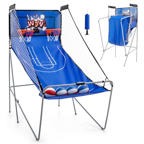 LIFEZEAL Elektrischer Basketballautomat, Baskeltballständer klappbar mit 4 Bällen & Luftpumpe, Arcade Automat mit 8 Spielmodi, Basketball Automat für 2 Spieler, Sport für drinnen & draußen (Blau) LIFEZEAL Elektrischer Basketballautomat, Baskeltballständer klappbar mit 4 Bällen & Luftpumpe, Arcade Automat mit 8 Spielmodi, Basketball Automat für 2 Spieler, Sport für drinnen & draußen (Blau) von LIFEZEAL