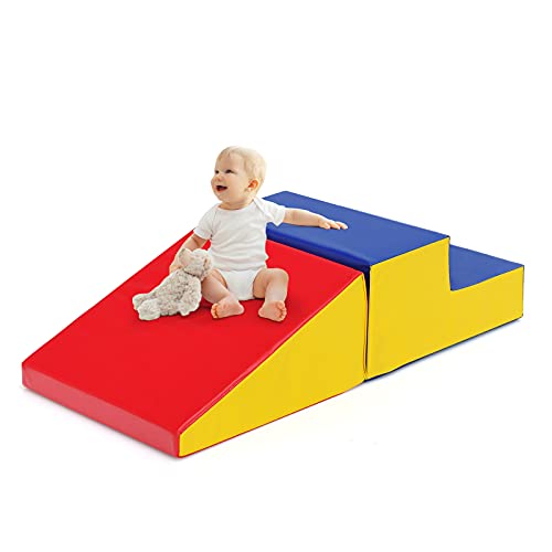 LIFEZEAL Motorikmodul für Babys, PU+EPE, Bausteine aus Schaumstoff mit Treppe und Rutsche, Motorik-Set für Kinder ab 3 Jahren, für Haus, Kindergarten von LIFEZEAL