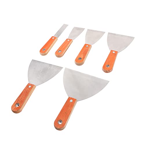 LIFKICH 6 Teiliges Set Holzgriff Spachtel Für Malerarbeiten Robuste Putty Cutter Klingen Für Präzises Arbeiten Perfekt Für Hausdekoration Und Renovierung von LIFKICH