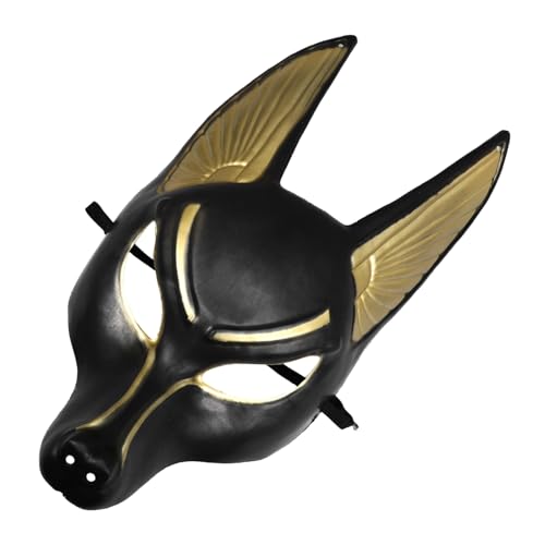 LIFKICH Anubis-maske Ägyptische Kostümmaske Lustige Maske Venezianische Masken Cosplay-masken Halloweenkostüm Strass Maskerade Maske Wimperntusche Cosplay-tiermaske Ra Maske Plastik von LIFKICH