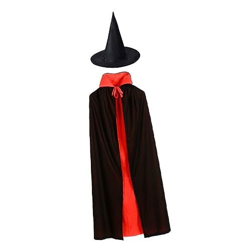 LIFKOME 1 Halloween-Umhang halloween umhang halloween costume vampirumhänge kleidung schwarzer und roter Umhang Cosplay Umhang für die Party Halloween-Kostüme für Jungen Stoff Black von LIFKOME