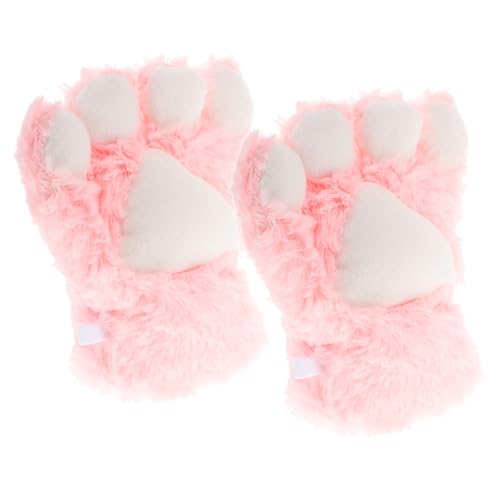 LIFKOME 1 Paar Cat's Claw-handschuhe Winter-katzenkrallenhandschuhe Katzenpfotenhandschuhe Für Cosplay Handschuhe Mit Tierpfoten Cosplay Katzenpfotenhandschuhe Rosa Plüsch von LIFKOME