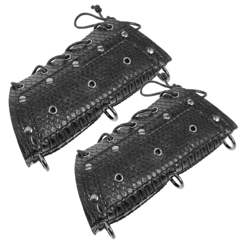 LIFKOME 1 Paar Steampunk-Armstulpen Fingerlose Punk-Handschuhe Cosplay-Armärmel Punk-Armärmel Armmanschetten dekoration Punk-Armstulpen für Männer Armstulpen im Punk-Stil Kunstleder Black von LIFKOME