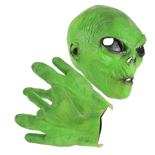 LIFKOME 1 Satz Alien-horror-geister- -kapuze Alien-gesichtsmaske Außerirdische Fingerhände Halloween-party-alien-maske Alien-kostüm Alien-handschuhe Cosplay-alien Emulsion von LIFKOME