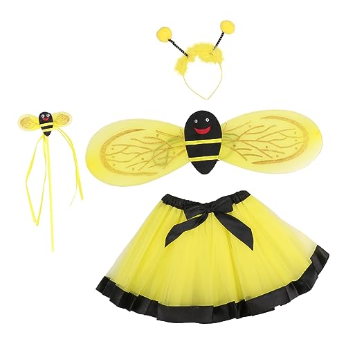 LIFKOME 1set Festival Bee Wing Kostüm Kinder Mesh Rock Party Cosplay Gelb Für Bühnenauftritte von LIFKOME