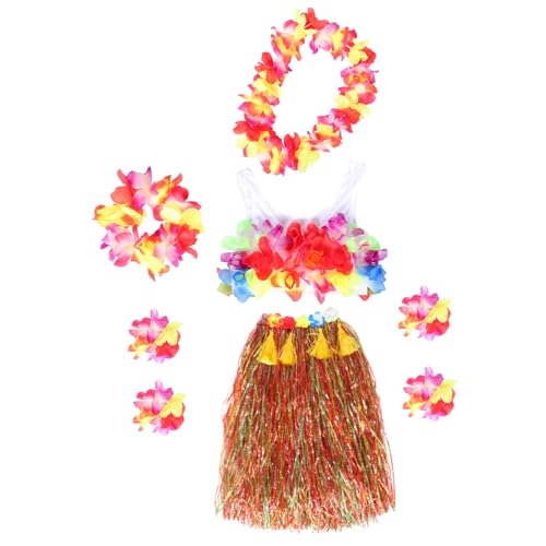 LIFKOME 1 Satz Bunter Grasrockanzug Hawaii-Party-Hula-Kleid Sommer-Luau-Rock hawaiisch sommer dekoration Grasröcke für Erwachsene hawaiianische Grasröcke für Frauen Kunststofffaser Yellow von LIFKOME