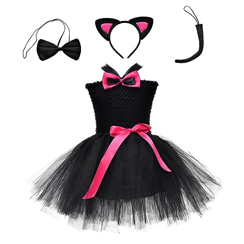 LIFKOME 1 Satz Katzenrock Anzug Schwarzes Kleid Leistungsrock Für Mädchen Halloween-tutu-kleid Festival-cosplay-kostüme Kostümanzug Für Tutu-rock Tutu-anzug Baumwolle Rosy von LIFKOME