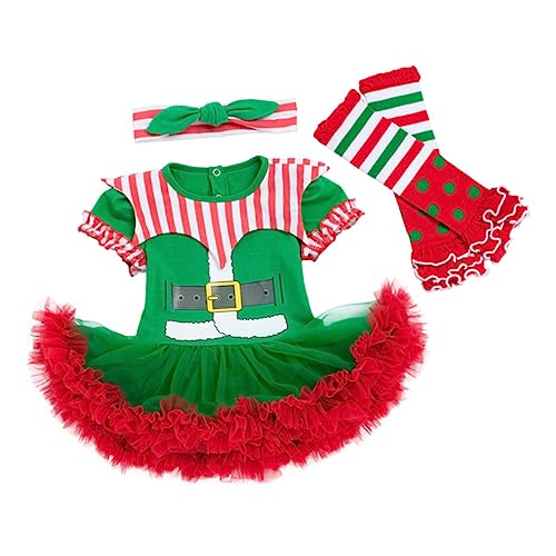 LIFKOME 1 Satz Kleid Kostüme Für Mädchen Weihnachtskostüm Für Kinder Weihnachts- -outfit Mädchen Weihnachtsoutfits Weihnachten Tutu Rock Babyanzüge Babykostüm Polyester Green von LIFKOME