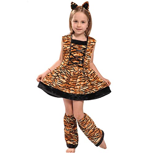 LIFKOME 1 Satz Kostüm Für Rollenspiele Tiger-cosplay-kostüm Mädchen Tiere Cosplay Cosplay-zubehör Kinder Cosplay Partykleid Mädchen Verkleiden Sich Outfit Für Mädchen Mädchenkostüm Brown von LIFKOME