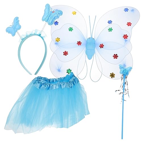 LIFKOME 1 Satz Kostüme Für Kinder Haarband Für Mädchen Rosa Outfits Tutu-rock Für Mädchen Prinzessinnen-outfits Für Mädchen Feenkleid Fee Für Kleine Mädchen Kinderkleidung Stahldraht Blue von LIFKOME