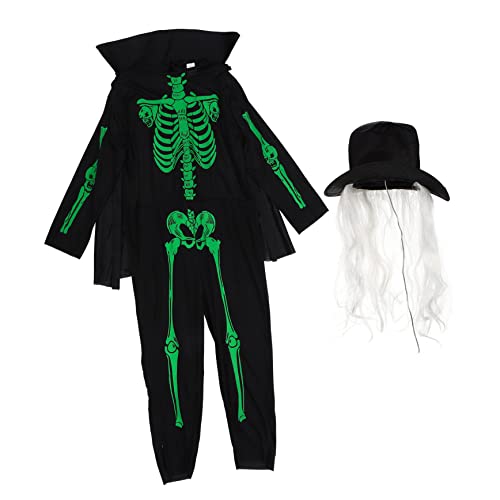 LIFKOME 1 Satz Leuchtendes Skelett-Kostüm halloween costume halloween kleidung Body-Tops für Frauen elegant Bodycon-Jumpsuit mit Skelett-Print Kleider Körperanzüge -Overall Black von LIFKOME