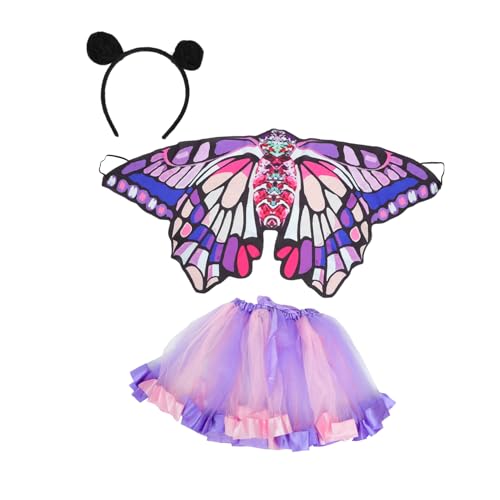 LIFKOME Tutu-rock Mit Schmetterlingsflügel-design Rock-set Hauchdünnes Kleid Für Halloween-partys von LIFKOME