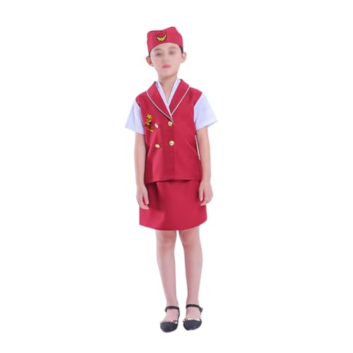 LIFKOME 1 Satz Performance-Kleidung Kinder Cosplay Stewardess Stewardess-Rollenspielkostüm Cosplay-Zubehör Kinder Rolle Cosplay-Kostüm für Kinder Rollenspielkostüm für Kinder von LIFKOME