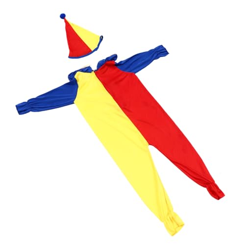 LIFKOME 1 Satz Rotes und gelbes Clownkostüm camoing kinderkarneval kinderbekleidung fasching kleidung Modekleidung kreative Overalls Clown-Kleidung Clown-Strampler Chemiefaser (dünner) von LIFKOME