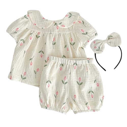 LIFKOME 1 Satz -Strampler floral ärmellos Sommeroutfits für Kinder Sommerkleidung Kurzarm Babykleidung kleider kleinkind mädchen outfits Mädchen Neugeborenen Essentials Beige von LIFKOME