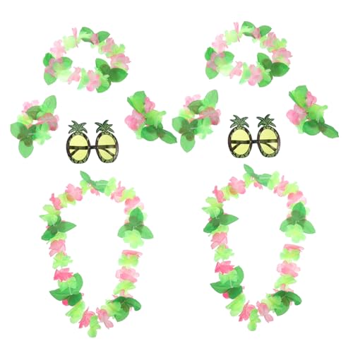 LIFKOME 1 Satz Urlaubsoutfit Ornamente Für Grüne Girlande Grüne Ornamente Dekorationen Grüne Girlande Ananas Hawaiianische Accessoires Hawaiianischer Kranz Stoff 10 Stück von LIFKOME