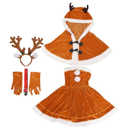 LIFKOME 1 Satz Weihnachtskostüm Elch Damenkleid Weihnachtsmannkleider für Frauen one piece kleidung weihnachts party weihnschtsbaum Weihnachtsparty-Kostüm Weihnachtsshow-Kleidung Polyester von LIFKOME