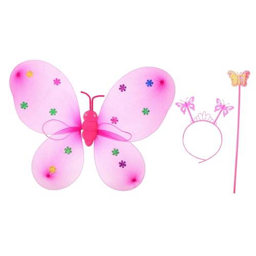 LIFKOME 1 Satz feeflügeln fairy wand schmetterlingsflügel igelkostümkinder Schmetterlingskostüme Schmetterlings-Haarband Feenflügel Schmetterlings-Stirnband für Cosplay Feenstab Stoff Rosy von LIFKOME