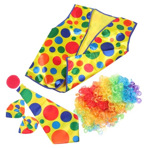 LIFKOME 1 Set Clown Cosplay Kostüm Clown Kostüm Clown Kostüm Für Damen Stoff Rote Perücke von LIFKOME