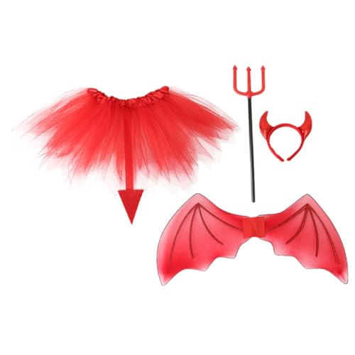 LIFKOME 1 Set Dämonenflügel Set Rote Stirnbänder Cosplay Zubehör Bekleidung Kostüm Kopfband Das Outfit Teufels Stirnband Haarschmuck Requisite Teufelsflügel Teufels von LIFKOME