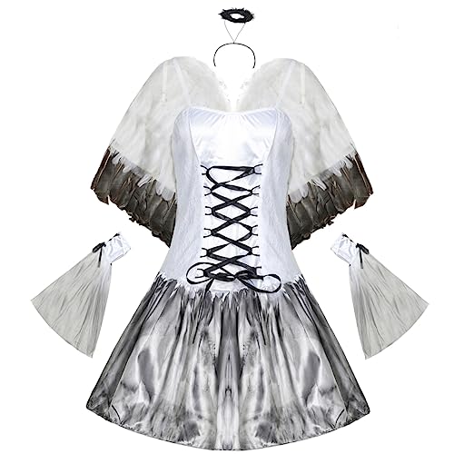 LIFKOME 1 Set Halloween Cosplay Kostü Teufelsengel Damen Kleidung Mit Headdress Flügel Und Kleid Perfekt Für Karneval Und Halloween Veranstaltungen von LIFKOME