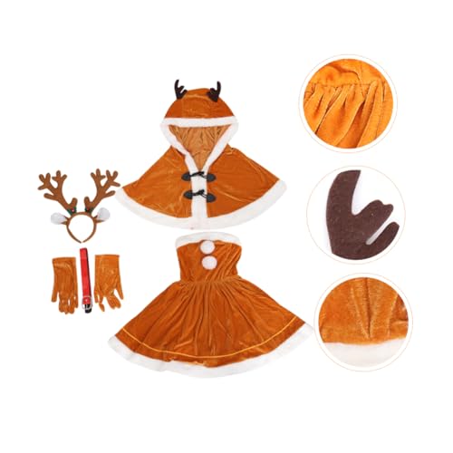 LIFKOME 1 Set Weihnachtskostüm Frau Weihnachtsmann Anzug Für Mädchen Elch Damenkleid Weihnachtsmann Anzug Weihnachtsmann Kostüm Für Frauen Weibliches Rentier Kostüm Mädchen von LIFKOME