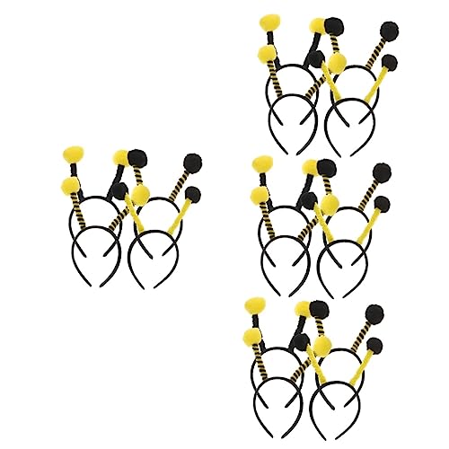 LIFKOME 16 Stk Biene Stirnband Bienenkopf Bopper Biene Haarreifen Party-kopfschmuck Bienen-party-haarreifen Biene Partyzubehör Tierische Stirnbänder Pom-pom-bopper Schmücken Stoff Cosplay von LIFKOME