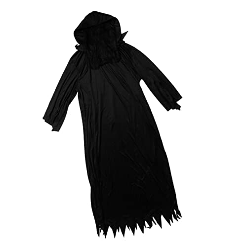 LIFKOME 1Stk Halloween schwarze Robe schwarzer Kapuzenmantel schwarze Abendkleider halloween costume halloween kleidung showcase ballkleid Cosplay-Outfit Halloween-Kleidung Polyester Black von LIFKOME