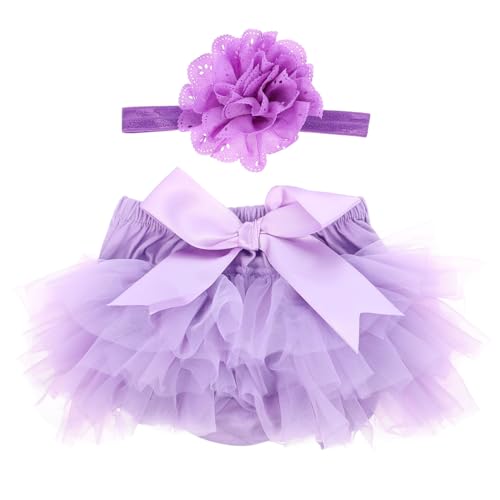 LIFKOME Baby Mädchen Neugeborenen Tutu Rock Und Stirnband Foto Requisiten Satin Elastische Taille Kleid Für Geburtstag von LIFKOME