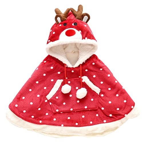 LIFKOME 1Stk Weihnachtsumhang für Kinder weihnachtskleider kinder weihnachtskleider für kinder Cosplay-Kostüme Kleid für Kinder Umhang Kleidung Umhang für die Weihnachtsfeier Polyester rot von LIFKOME