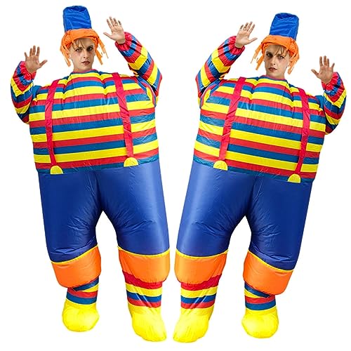 LIFKOME Clown Aufblasbares Partykostüm Erwachsene Halloween Maskerade Karneval Clownkleid Grün Rot von LIFKOME