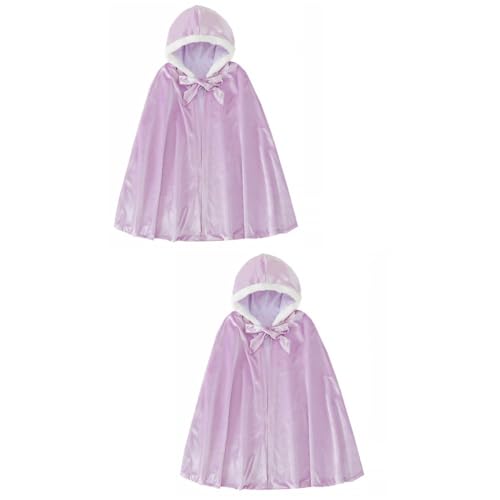 LIFKOME 2 STK Umhang Für Kinder Kapuzenumhang Kinderzubehör Halloweenkostüm Kapuzenmantel Kostüm Für Kinder Mädchen-Outfit Wintermantel Für Kinder Kostüme Für Mädchen Baumwolle Violet von LIFKOME